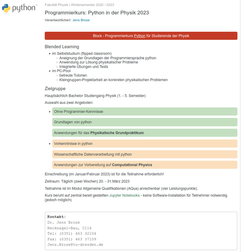 Programmierkurs im März 2023