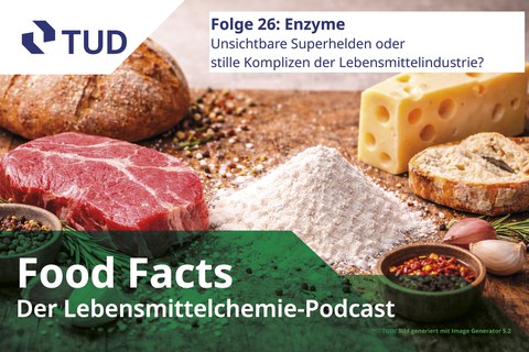 Brot, Käse, Fleisch und Enzympulver