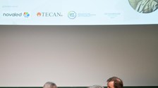 Donna Strickland im Gespräch mit Clemens Kirschbaum. 