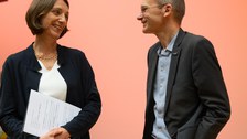Prof. Dr. Roswitha Böhm und Prof. Dr. Carsten Timm vor dem Vortrag im HSZ