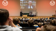 Einblick in die Fragenrunde mit Prof. Reinhard Genzel