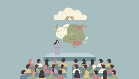 Illustration of a Psychology lecture.