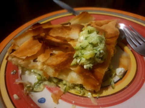 phyllo dough with vegetable filling