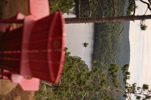 red chair at panorama view