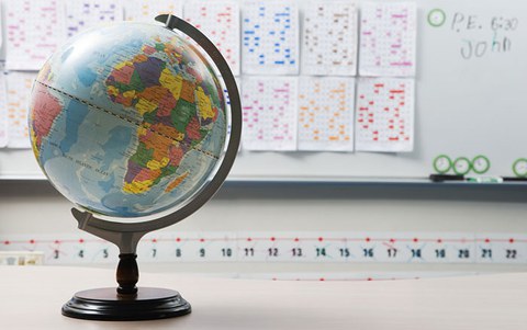 The photo shows a globe.