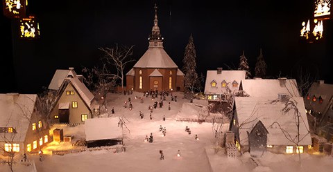 Seiffen Winter Wonderland at the Toy Museum. The museum was reopened in 1953 wieder eröffnet and offers its visitors a glimpse into the tradition of wooden toy making in the Ore Mountains.