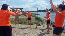 Drachenbootrennen Erwärmung