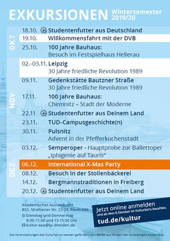 Flyer Kulturbüroprogramm Wintersemester 2019 Text