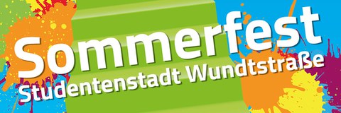 Bunte Grafik mit Werbung für das Sommerfest 2023 auf der Wundtstraße