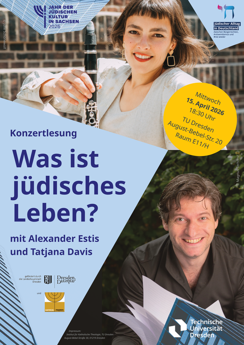 Poster zur Konzertlesung "Was ist jüdisches Leben?"