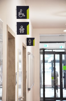 Fahnenschilder Toiletten