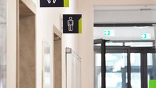 Fahnenschilder Toiletten