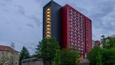 Foto eines Studentenwohnheimes der TU Dresden