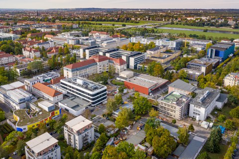 Luftaufnahme des Unikliniums in Dresden