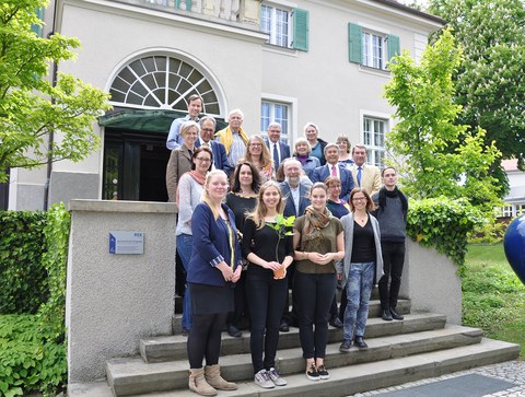 Group of people standing on the steps of the Rector's Office