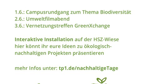 Flyer zu Tagen für ökologische Nachhaltigkeit