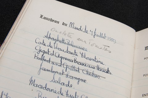 Handgeschriebene Menükarte,
