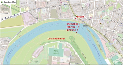 Geografische Karte mit Elbbogen