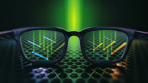 In einer Brille spiegelt sich topologisches Quantenmaterial