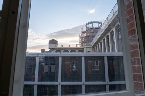 Blick auf die Baustelle Beyerbau.