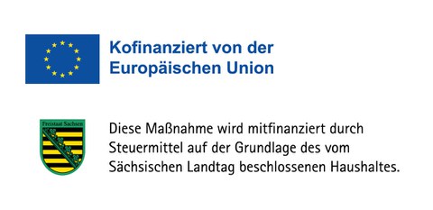 Wort-Bildmarken der Europäischen Union und des Freistaates Sachsen
