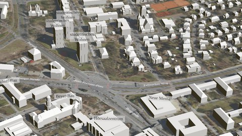 Blick auf ein Modell zur Neuplanung des Fritz-Foerster-Platzes