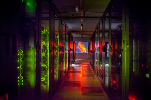 Blick in das Rechenzentrum des HZDR