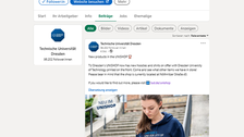 Screenshot of TU Dresden's LinkedIn channel.
