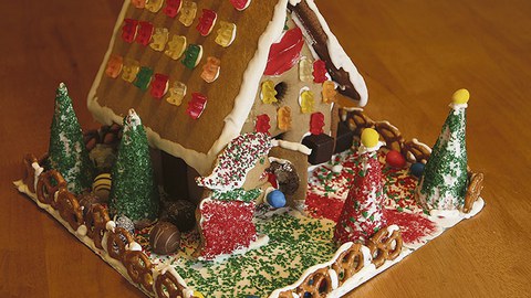Das Hexenhäuschen aus "Hänsel und Gretel" als beliebte Weihnachtsnascherei.