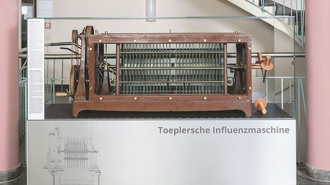 Die Toeplersche Influenzmaschine bekam für rund 10 000 Euro eine Generalüberholung und eine neue Vitrine.