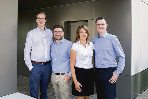 Das Gründungsteam von Semodia: Henry Bloch, Jan Funke, Anna Menschner und Stephan Hensel.