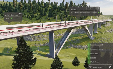 Der "Digitale Zwilling" der Grubentalbrücke.