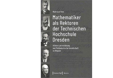 Auf dem Cover des Buchs sind links neben dem Titel Porträts von fünf Rektoren abgebildet. Sie sind von oben nach unten angeordnet.