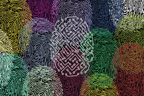 Verschiedene bunte Fingerabdrücke 