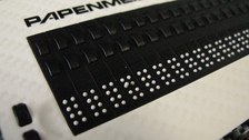 Close-up of a Braillex EL 40c Braille display