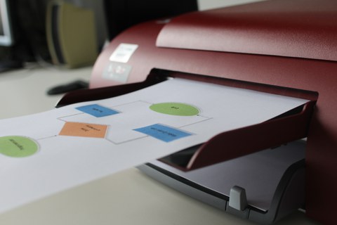 Close-up of a tactile printer of the brand Tiger.