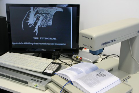 Close-up of a magnifying apparatus
