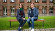 Professor Kurt Rößner gemeinsam mit der Prorektorin Universitätskultur auf der Patenbank