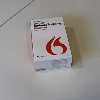 Photo of the packaging of Dragon Natural Speaking Premium - speech recognition software