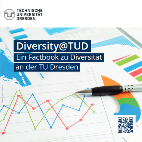 Auf dem Foto ist der Screenshot des Factbooks Diversity zu sehen. Es zeigt einen Stift der auf eine Grafik mit grüner, blauer und roter Linie zeigt.m