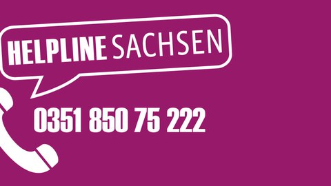 Logo Helpline Sachsen mit Telefonnummer