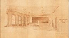 Perspektive Hörsaal Mathematisches Institut 1954