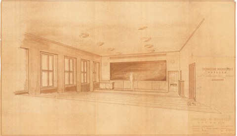 Perspektive Hörsaal Mathematisches Institut 1954
