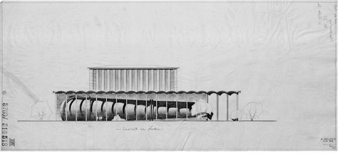 Bau des Windkanales der TH Dresden 