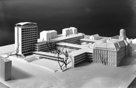 Modell der Erweiterung des Bauingenieurgebäudes 1957
