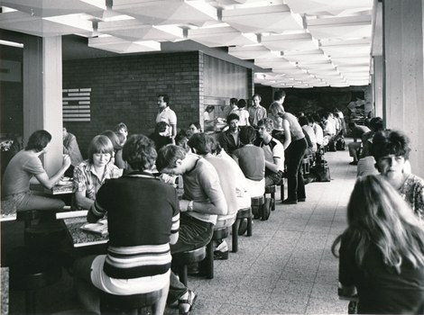 Mensa Bergstraße um 1975 Kantine