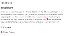 Screenshot of a WebCMS page with a footnote at the end.
