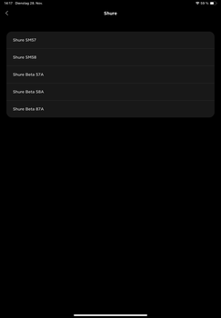 Shure Mikrofon ToneMatch Presets