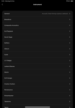 Instrumenten ToneMatch Presets