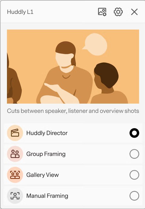 Bild der Huddly App zur Steuerung der Huddly Crew